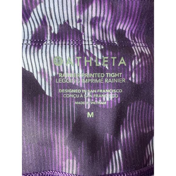 Athleta Printed Rainier Tight Legging Size M Spliced Floral Basalt Violet Purple - Picture 8 of 10